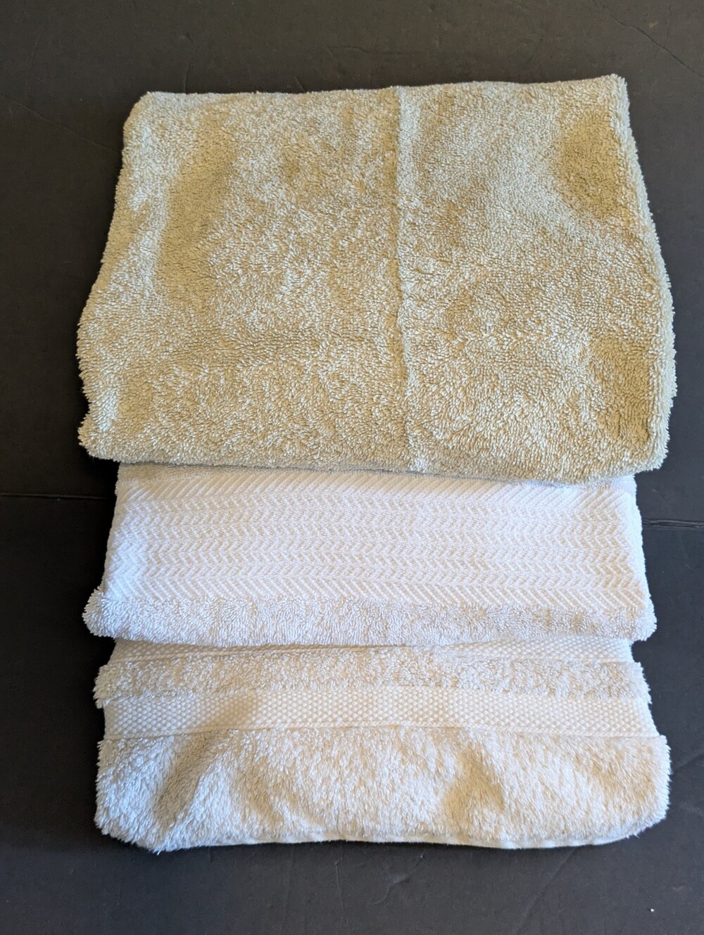Towels Bath Bundle 3 J C Penny Wansutta Stay Fresh 100% Cotton Beige Cream White